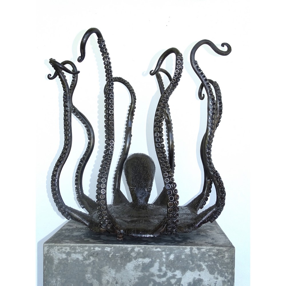 VENDU  PP1 Sculpture et pied de table poulpe en métal