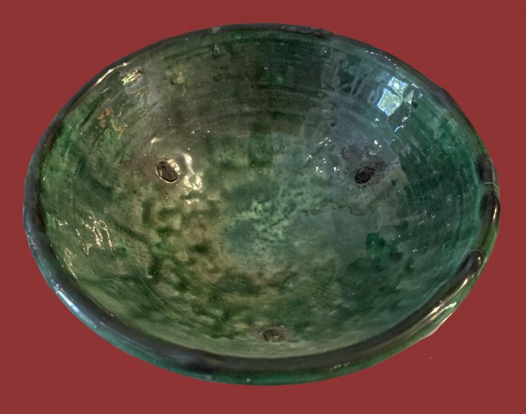 Bol sur pied émaillé vert